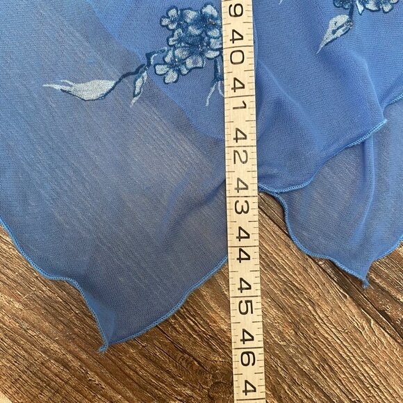 Vtg NWT Byer Too Womens Y2K Sheer Midi Slip Dress Size L Fairycore Floral 90s - Picture 13 of 16